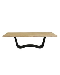 Table De Salle à Manger En Bois D'acacia, Pied En Métal "wave"