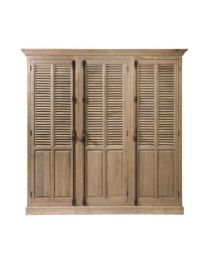 Armoire à Persiennes 3 Portes En Chêne Grisé