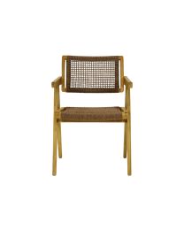 Chaise D'extérieur En Teck Et Osier