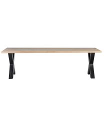 Table à Diner Teck Piètement Métal (260 X 100cm)