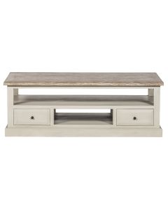 Salontafel Met 4 Lade Met Bovenblad In Teak Fineer